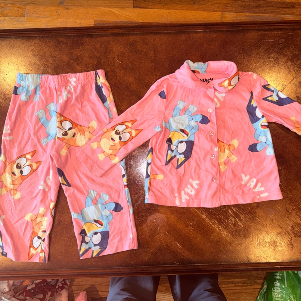 Pink Bluey and Bingo Pajama Set